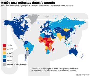 L'accès aux toilettes dans le monde est très inégal